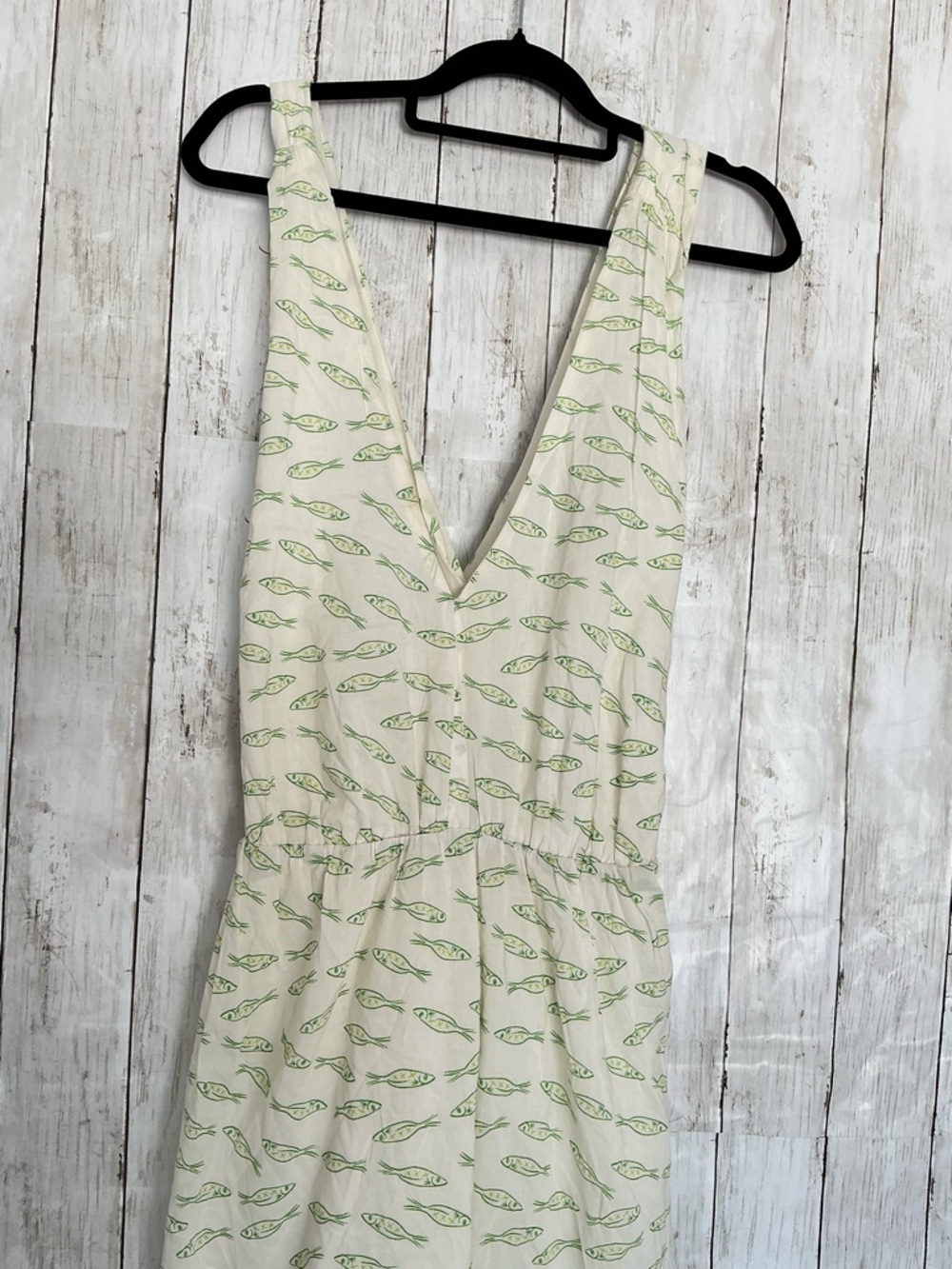 Ava & Viv Cream Maxi Dress with Green Leaf Print